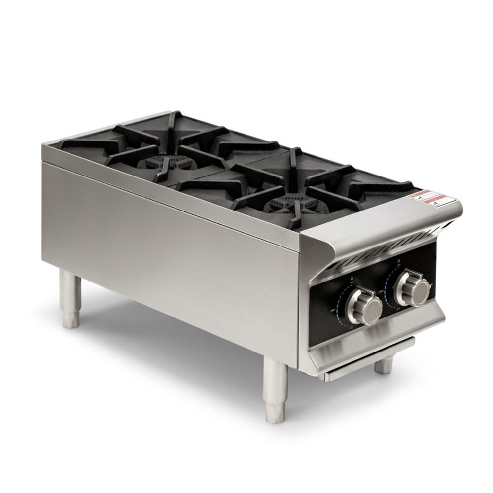 175-HPG212 12" Countertop Manual Gas Commercial Hotplate - Convertible