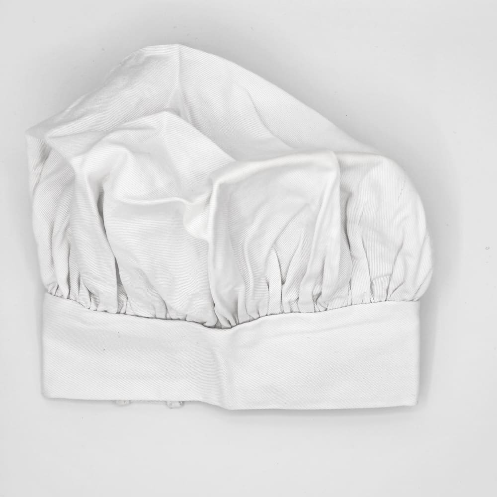 Intedge 346H W Chef Hat w/ Poly Cotton Blend, One Size, White
