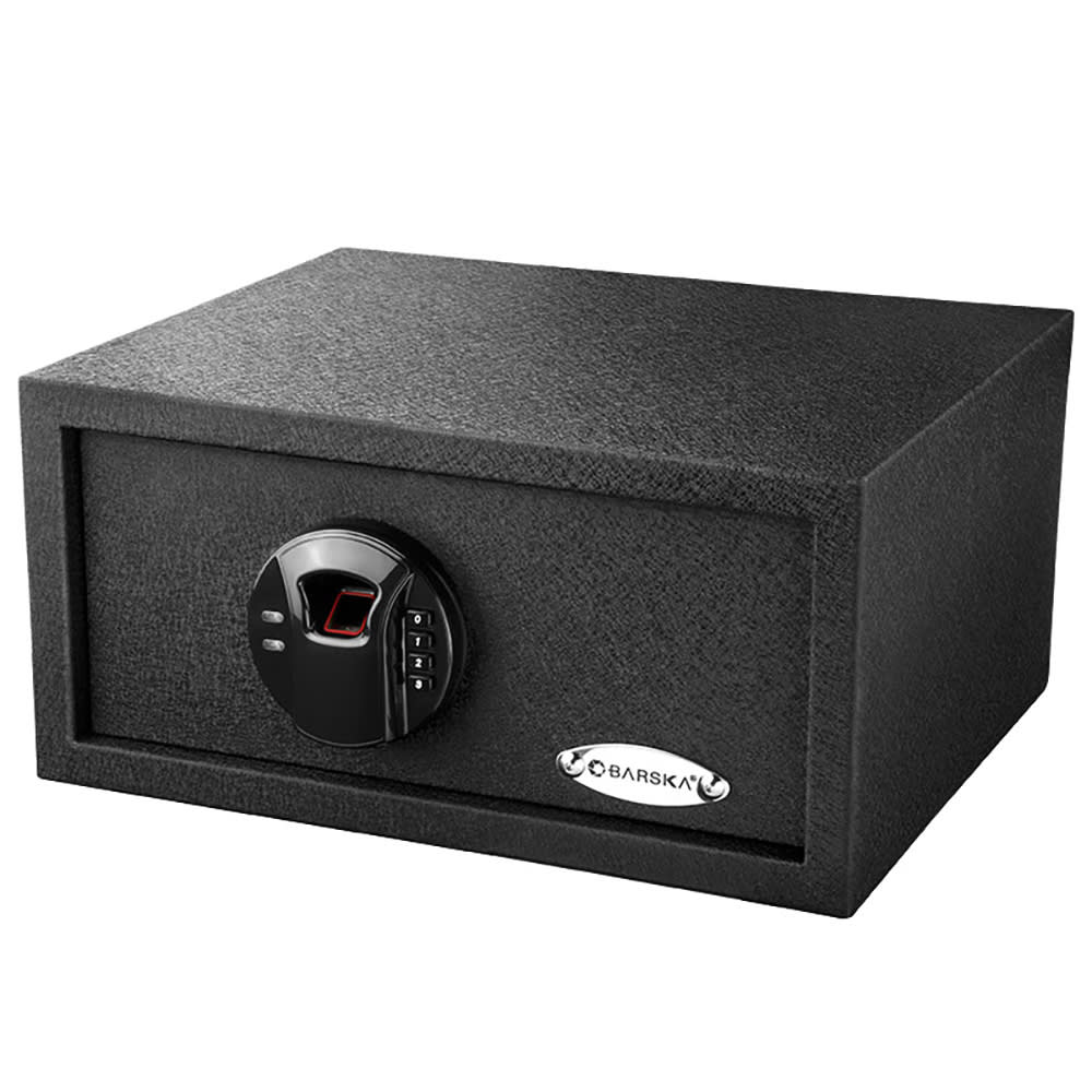 470-AX12476 0.46 cu ft Biometric Safe w/ Fingerprint & Keypad Lock - Steel, Black