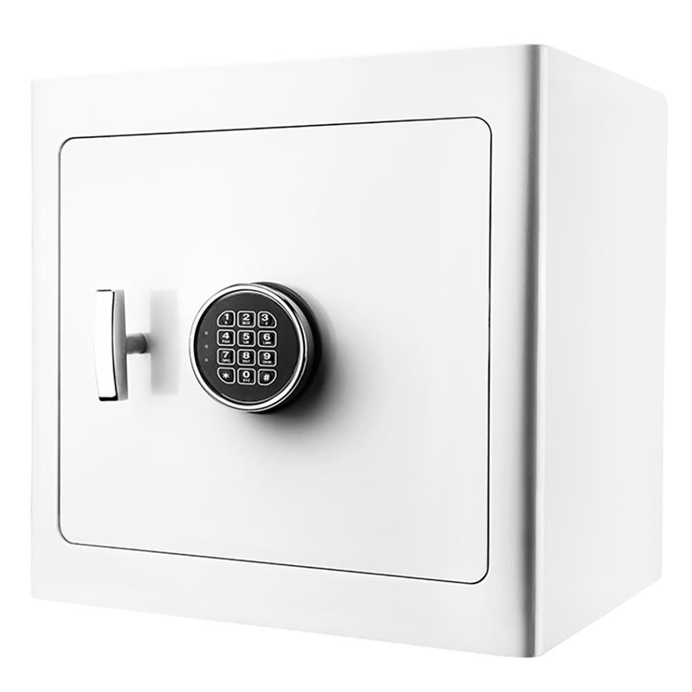 470-AX13104 1.01 cu ft Jewelry Safe w/ Keypad Lock - Steel, White