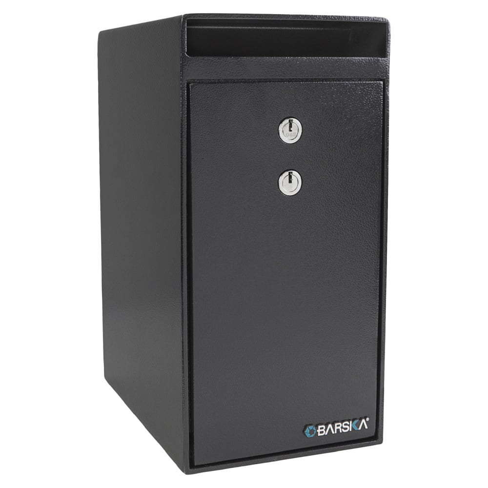 470-AX13558 0.27 cu ft Depository Safe w/ Key Lock - Steel, Black