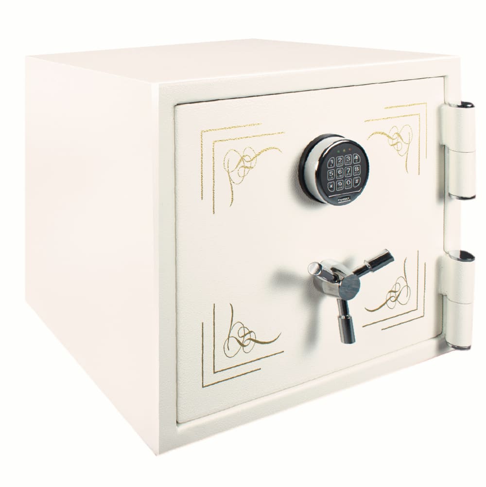470-AX13616 1.91 cu ft Jewelry Safe w/ Keypad Lock - Steel, White