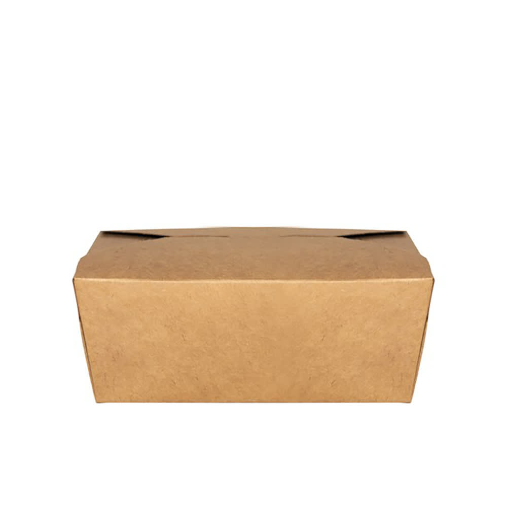 129-TGKB8 45 oz Kraft Microwavable Folded Paper # 8 Take-Out