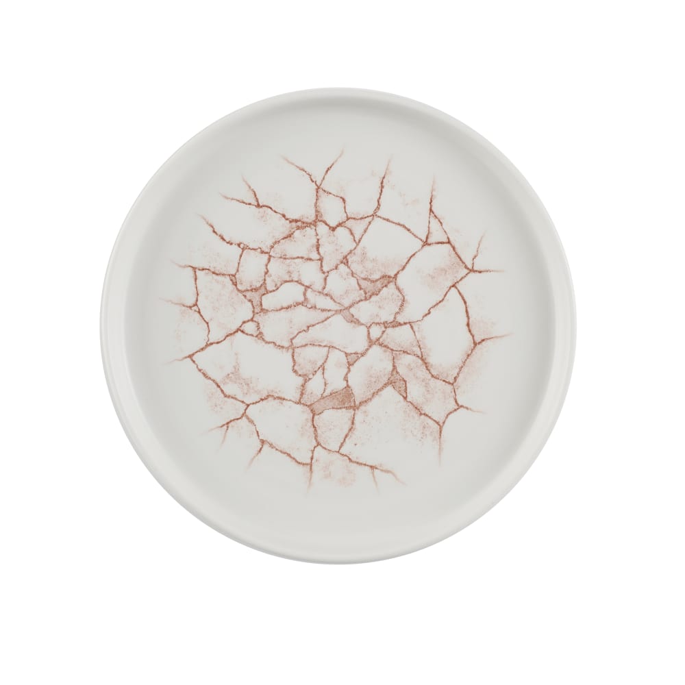 893-KTAMWP211 8 5/8" Round Stonecast® Walled Plate - Ceramic, Antique Coral