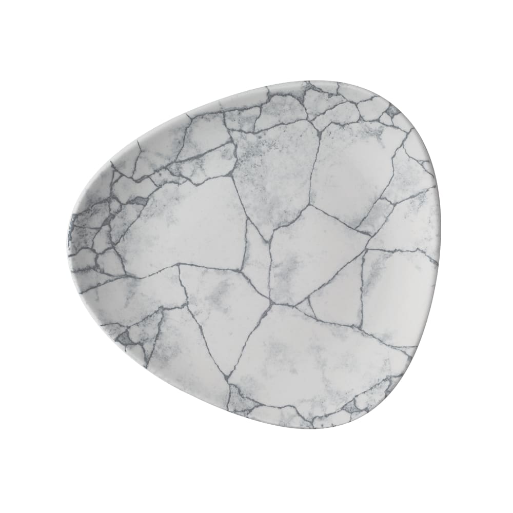 893-KTPGTR71 7" Triangular Studio Prints® Plate - Ceramic Kinstugi Pearl Gray