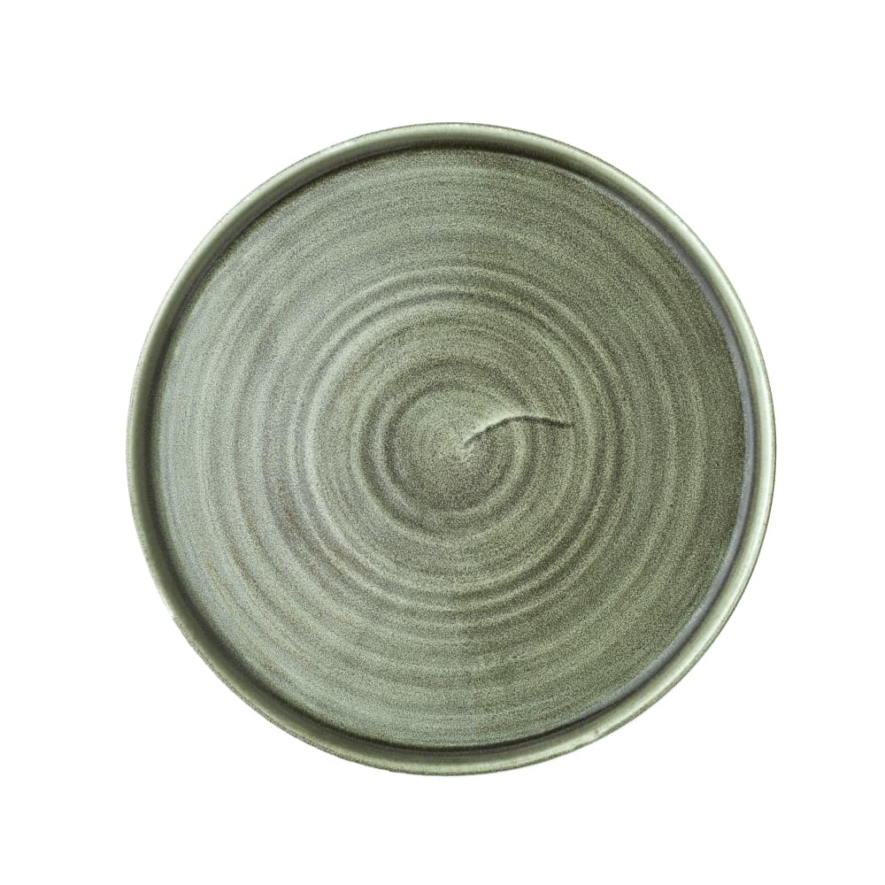 893-PABGWP261 10 2/8" Round Stonecast® Walled Plate - Ceramic, Burnished Green