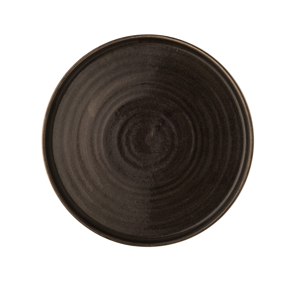 893-PAIBWP261 10 2/8" Round Stonecast® Walled Plate - Ceramic, Iron Black