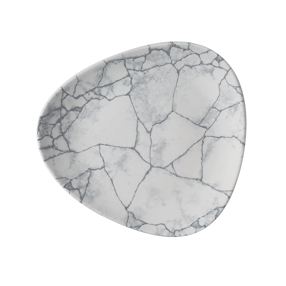 893-KTPGTR91 9" Triangular Studio Prints® Plate - Ceramic Kinstugi Pearl Gray