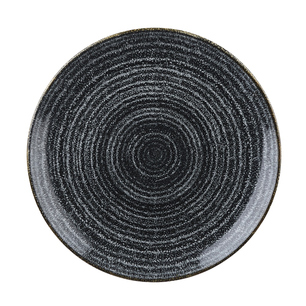 893-SPCBEV111 11 1/4" Round Stonecast® Coupe Plate - Ceramic, Charcoal Black