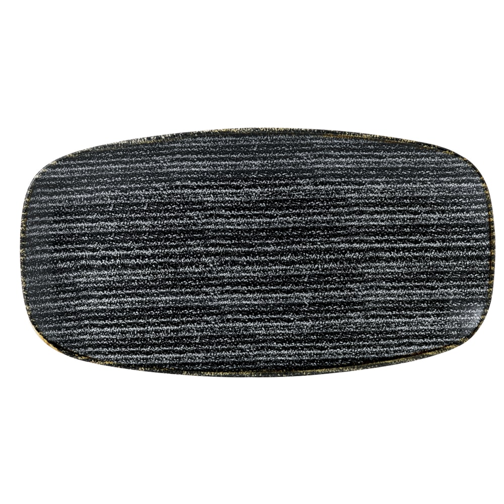 893-SPCBXO111 11 3/4" x 6" Oblong Studio Prints® Plate - Ceramic Charcoal Black