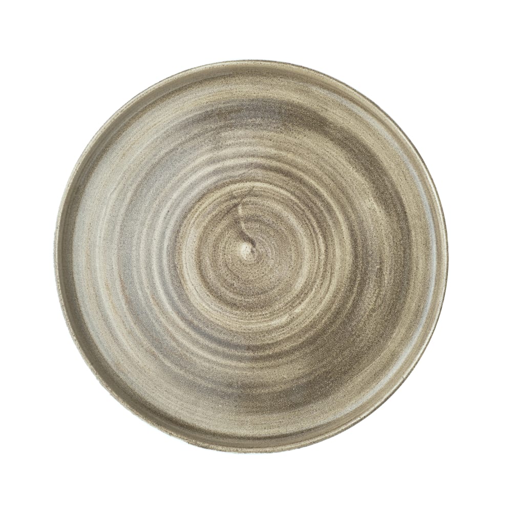 893-PAATWP211 8 5/8" Round Stonecast® Walled Plate - Ceramic, Antique Taupe