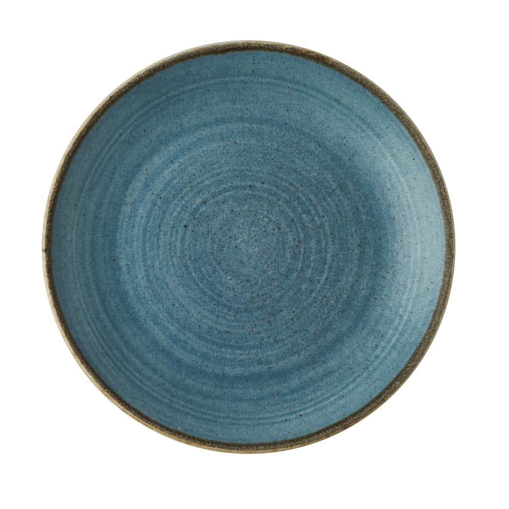 893-SRBEEVP81 8 11/16" Round Stonecast® Coupe Plate - Ceramic, Raw Blue