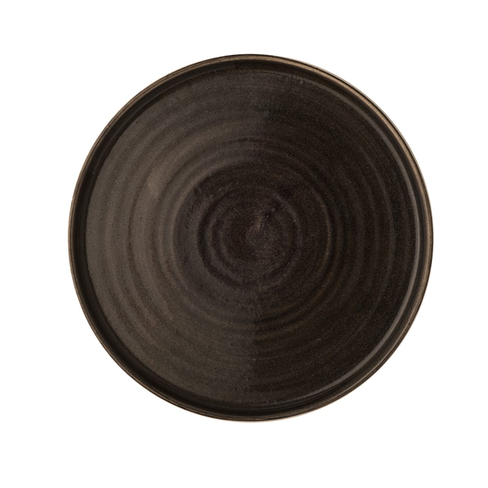 893-PAIBWP211 8 5/8" Round Stonecast® Walled Plate - Ceramic, Iron Black