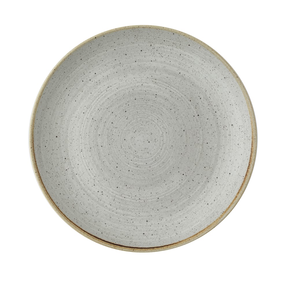 893-SRGYEV111 10" Round Stonecast® Coupe Plate - Ceramic, Raw Gray