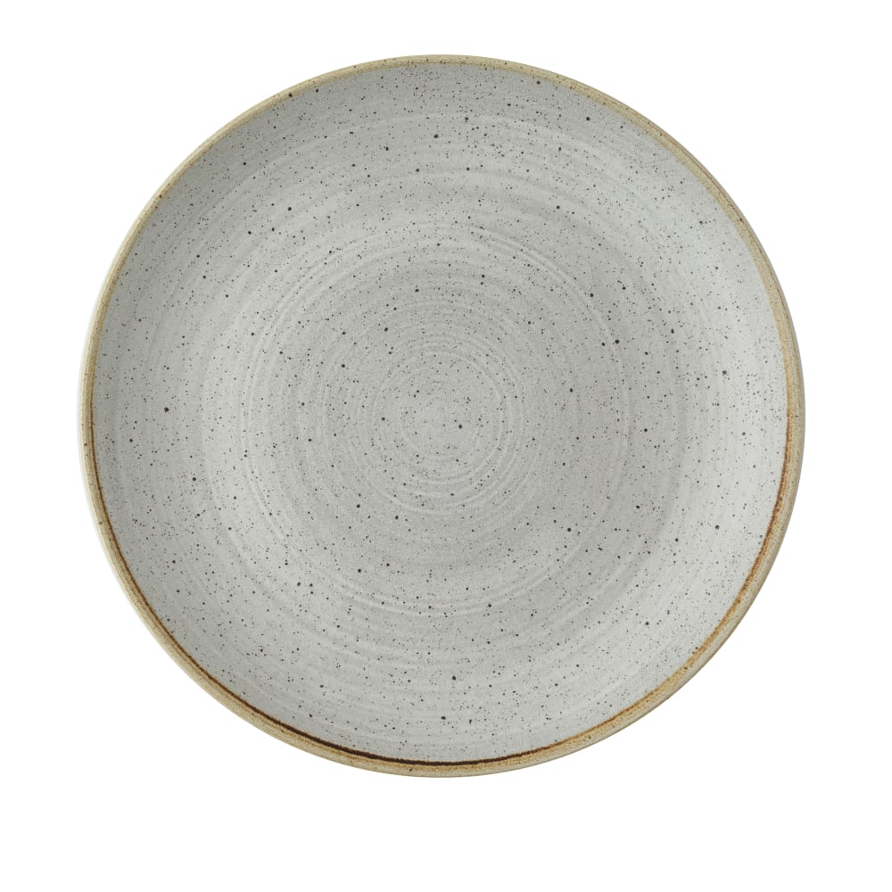 893-SRGYEV101 10 1/4" Round Stonecast® Coupe Plate - Ceramic, Raw Gray