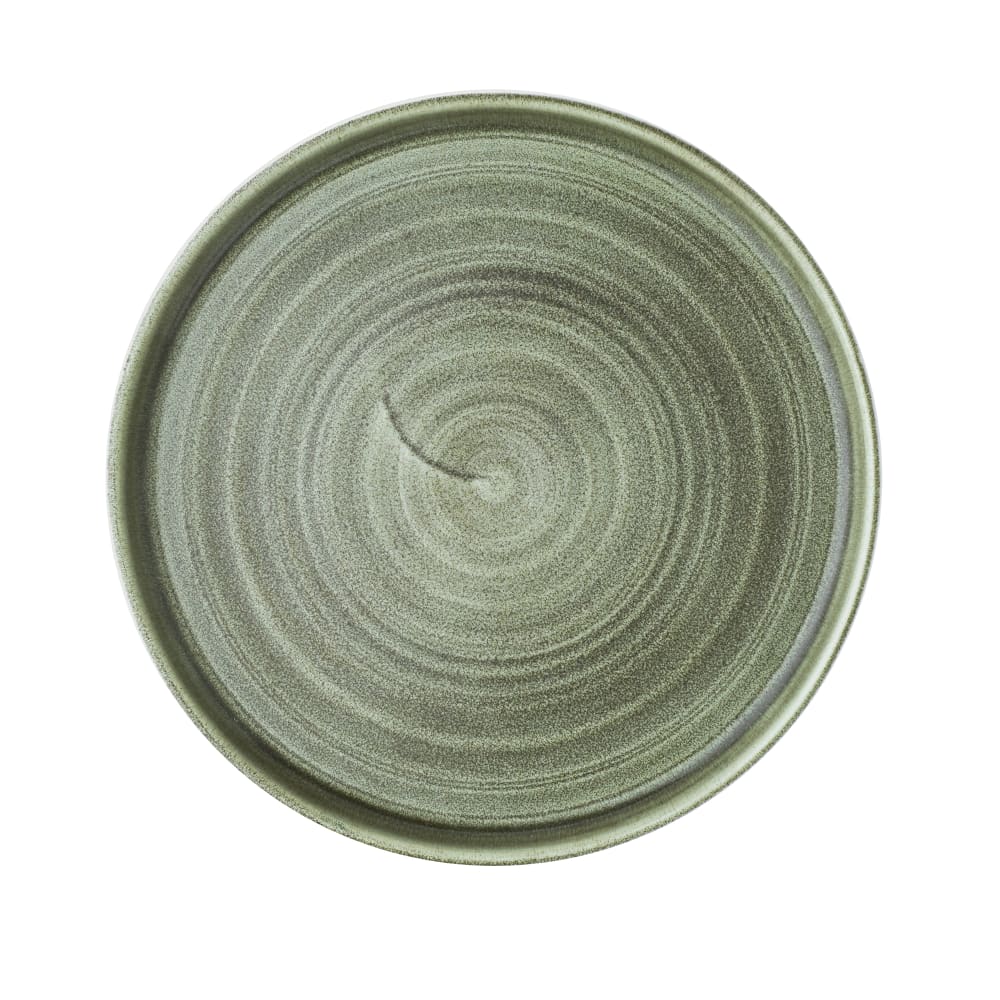 893-PABGWP211 8 5/8" Round Stonecast® Walled Plate - Ceramic, Burnished Green
