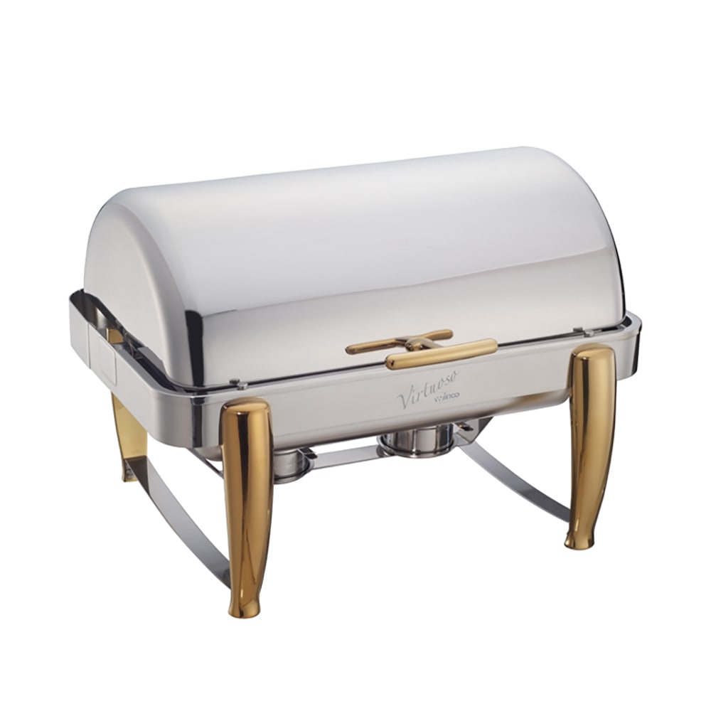 Winco 101A Full Size Chafer w/ Roll-top Lid & Chafing Fuel Heat