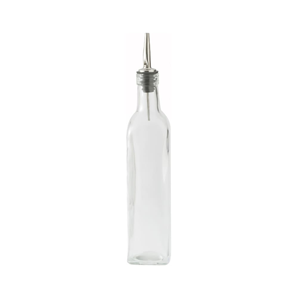 080-GOB16 16 oz Cruet w/ Stainless Steel Pourer - Glass, Clear