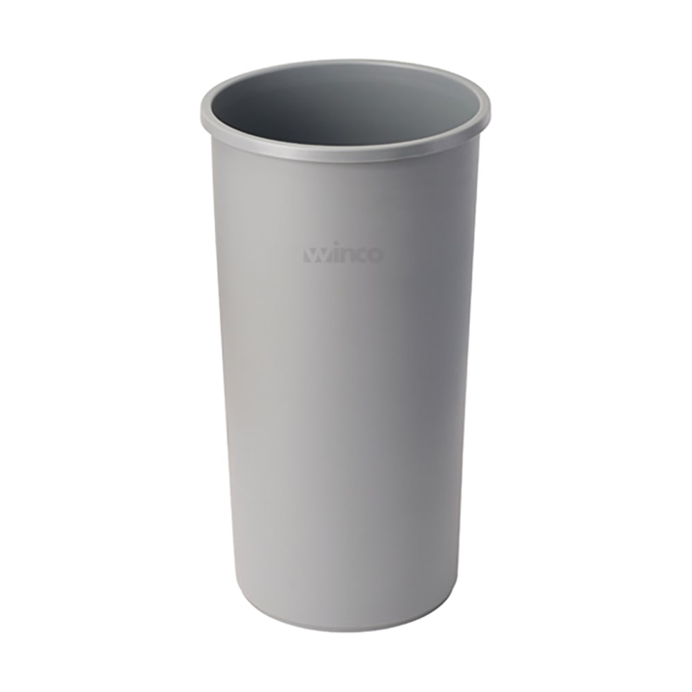 080-PTCR22G 22 Gallon Round Trash Can - Plastic, Gray