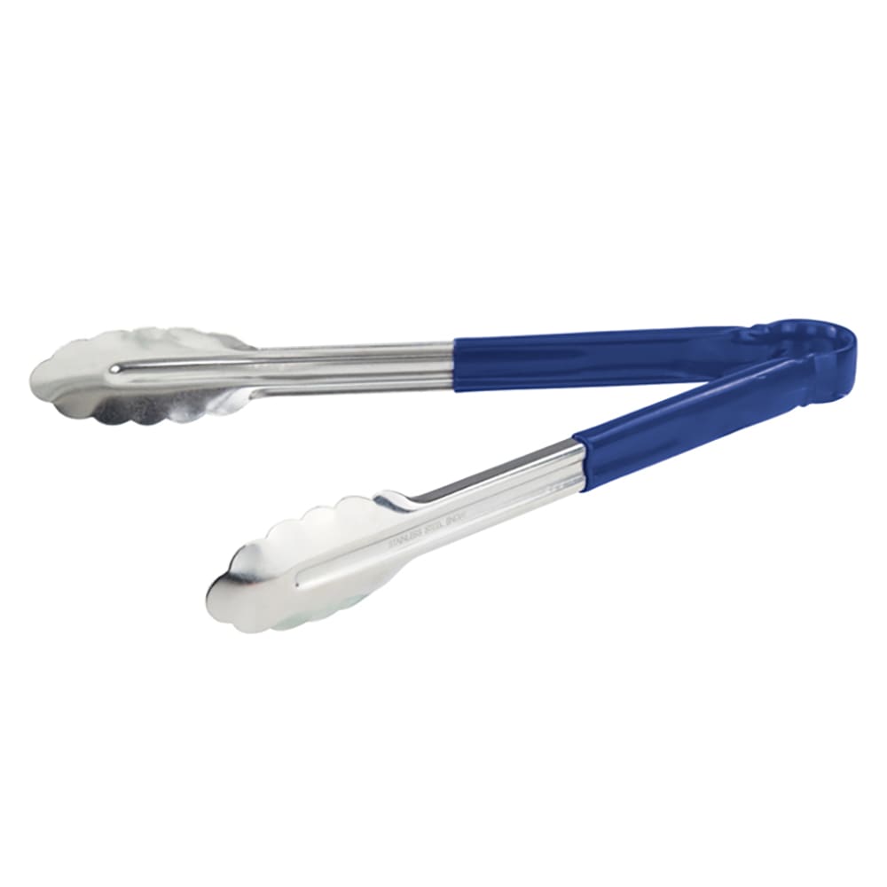 080-UT12HPB 12"L Stainless Utility Tongs, Blue