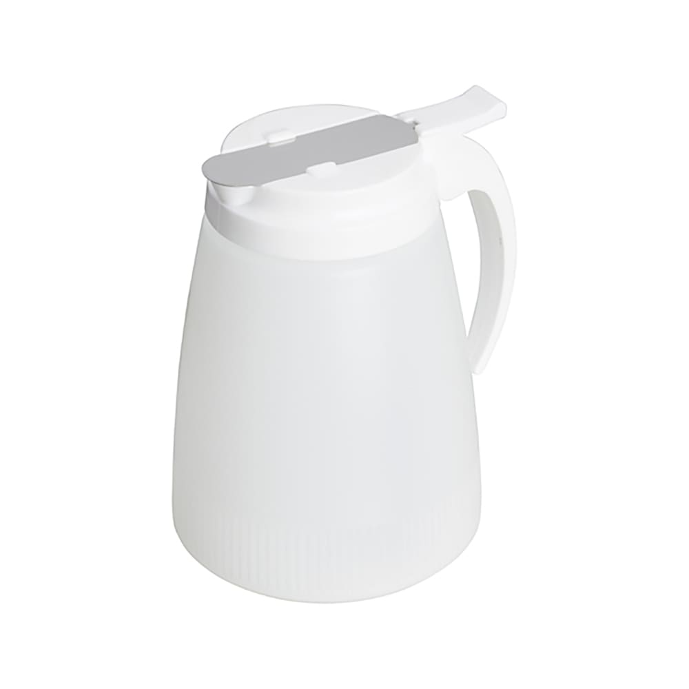 080-PSUD32 32 oz Cylindrical Dripcut Server - White Plastic, White Plastic Top