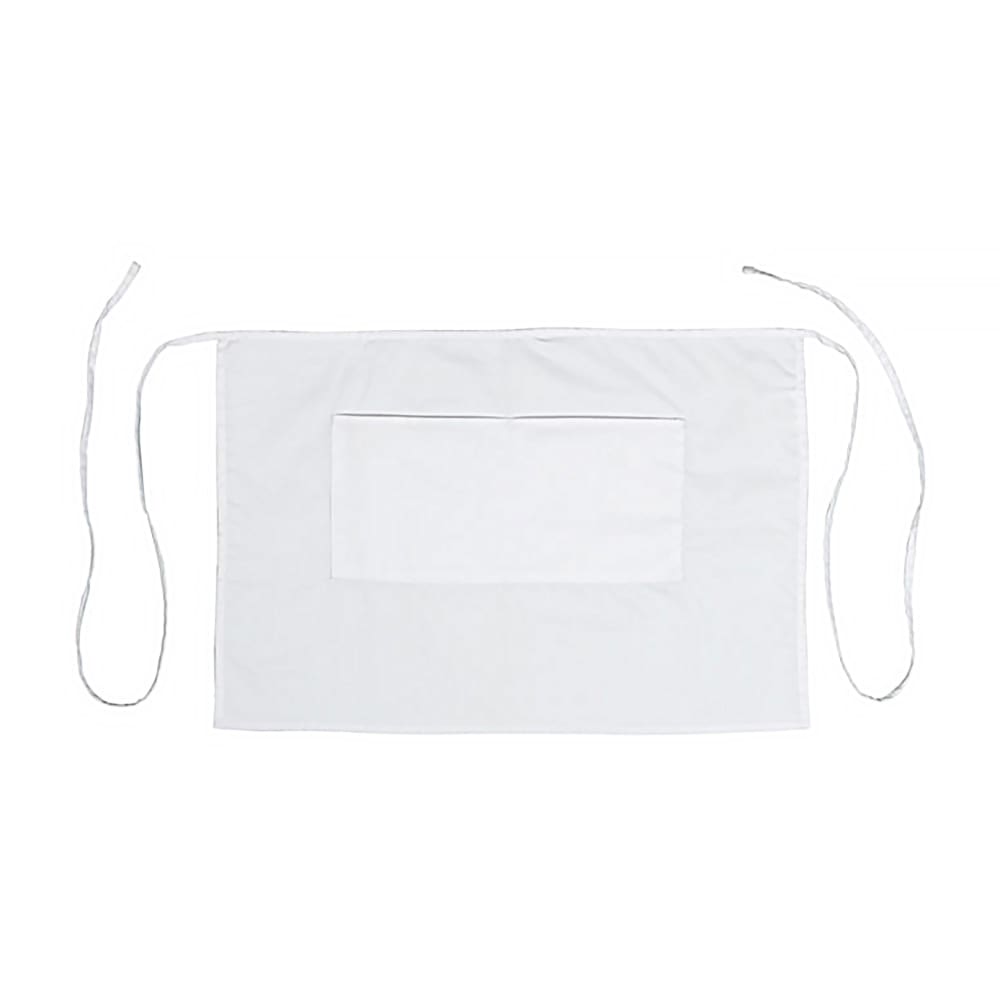 080-WA2819W 2 Pocket Waist Apron - 28" x 19", Poly/Cotton, White