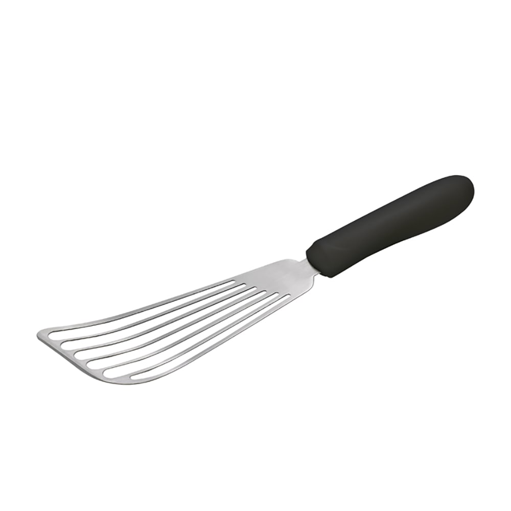 080-TKP60 6 3/4" Slotted Fish Spatula w/ Black Polypropylene Handle, Stainless Steel