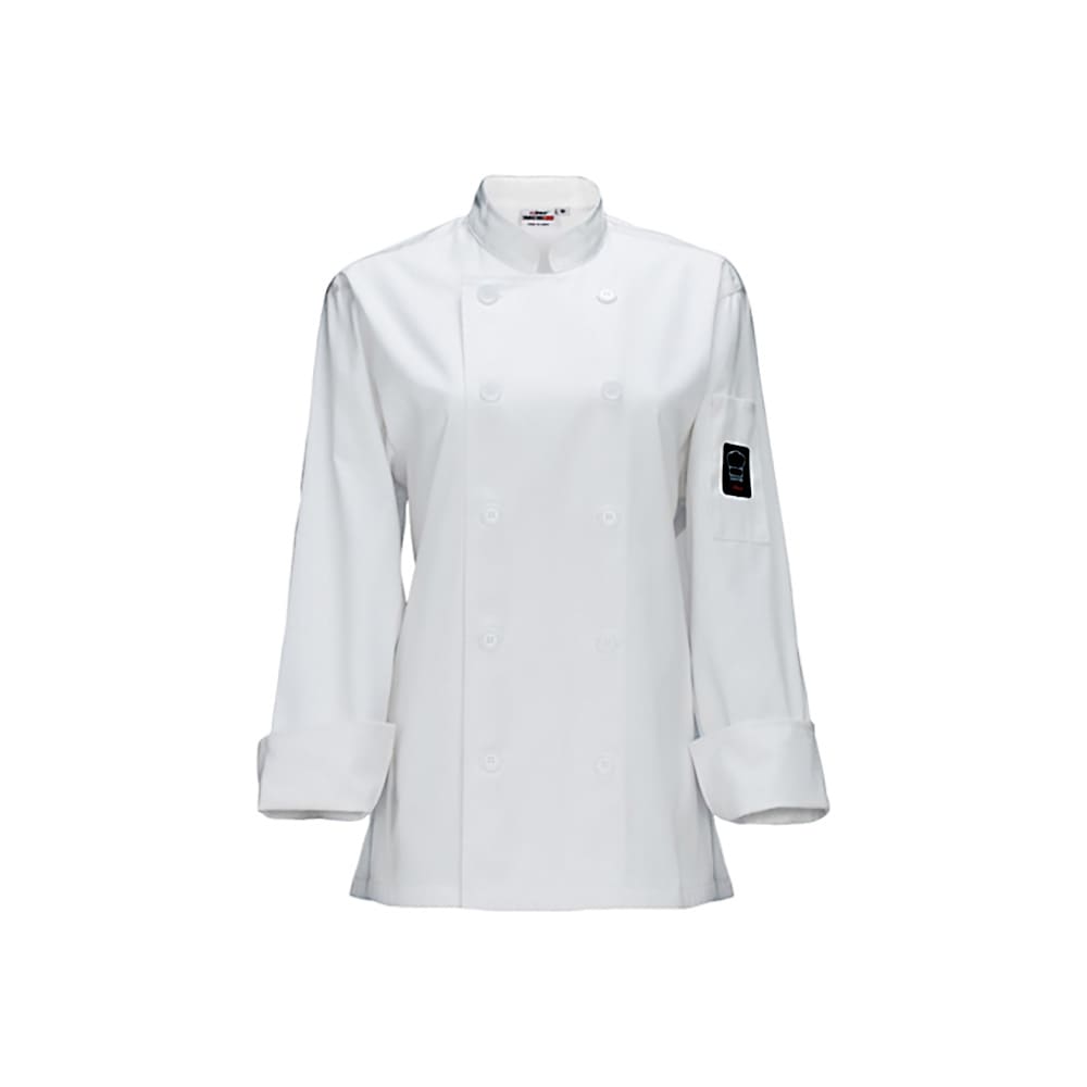 080-UNF7WS Women's Signature Chef™ Long Sleeve Chef Jacket - Small, White, Poly-Cotton