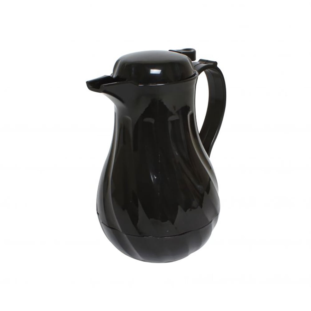 438-PLWS064BK 64 oz Beverage Server w/ Push Button Lid - Poly, Black