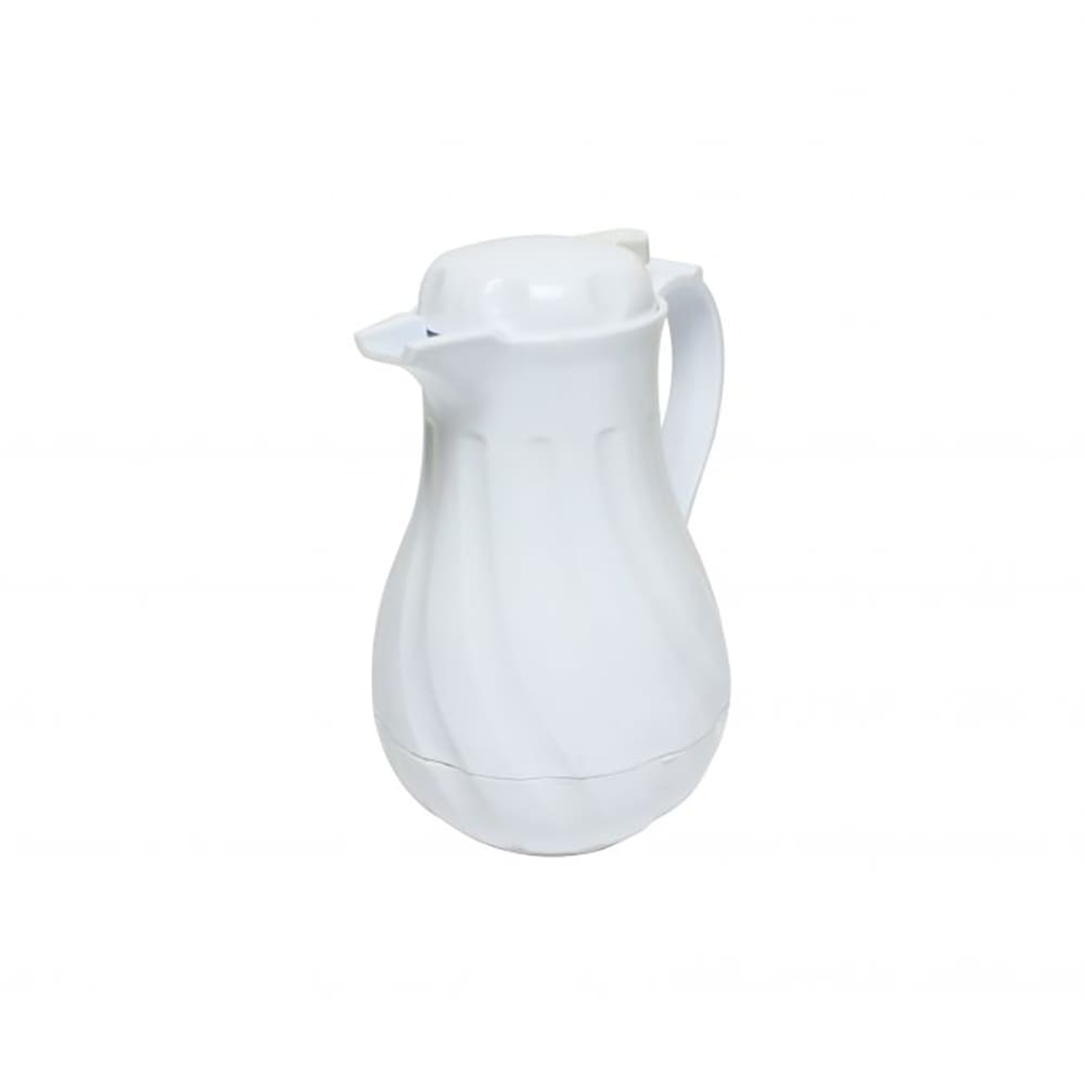 438-PLWS020WT 20 oz Beverage Server w/ Push Button Lid - Poly, White
