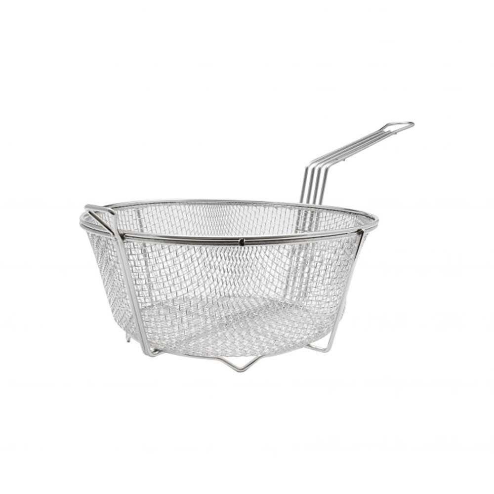 438-SLFB006 Fryer Basket w/ Uncoated Handle & Front Hook, 13 1/4"D x 5 1/8"H