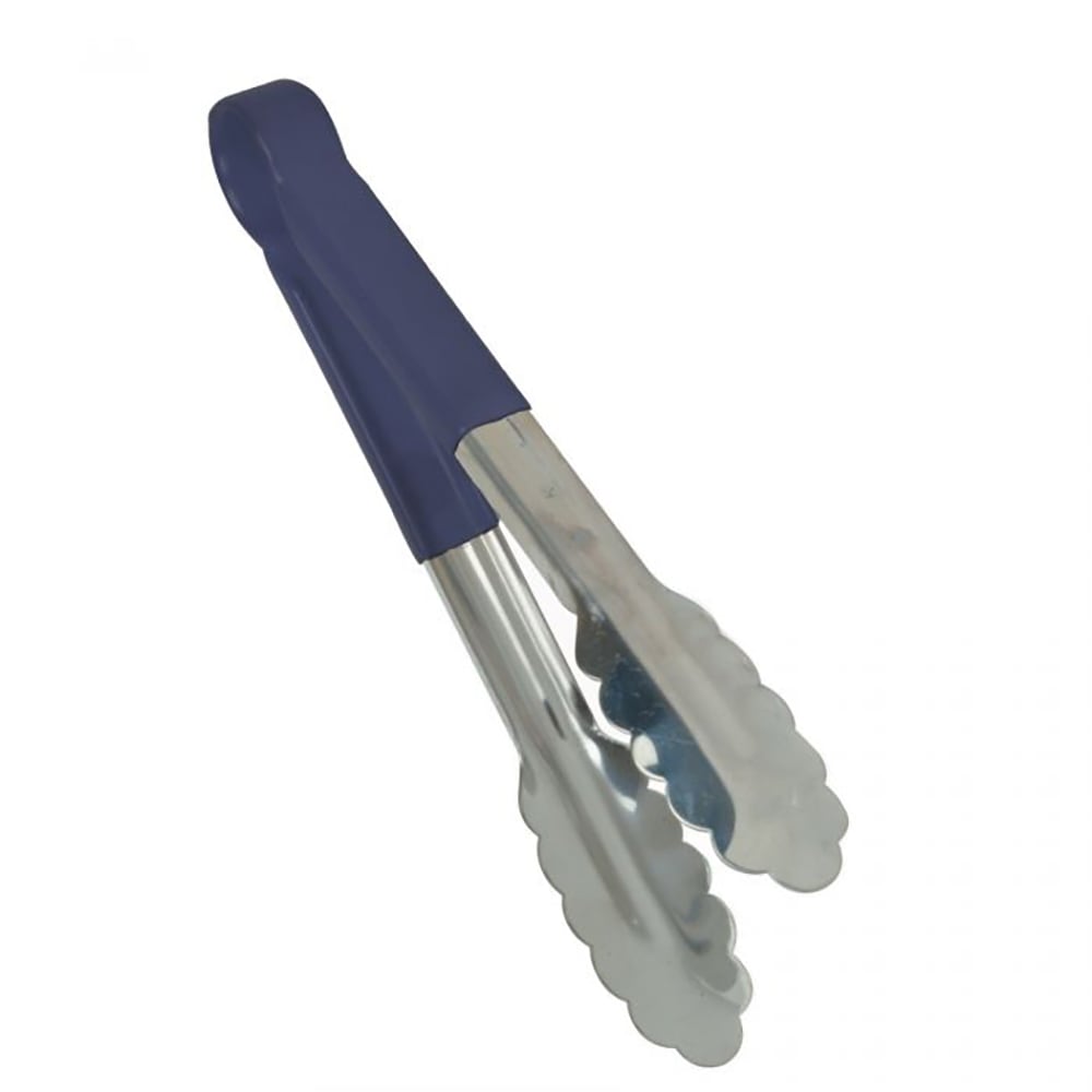 438-SLTG812B 12"L Stainless Utility Tongs, Blue