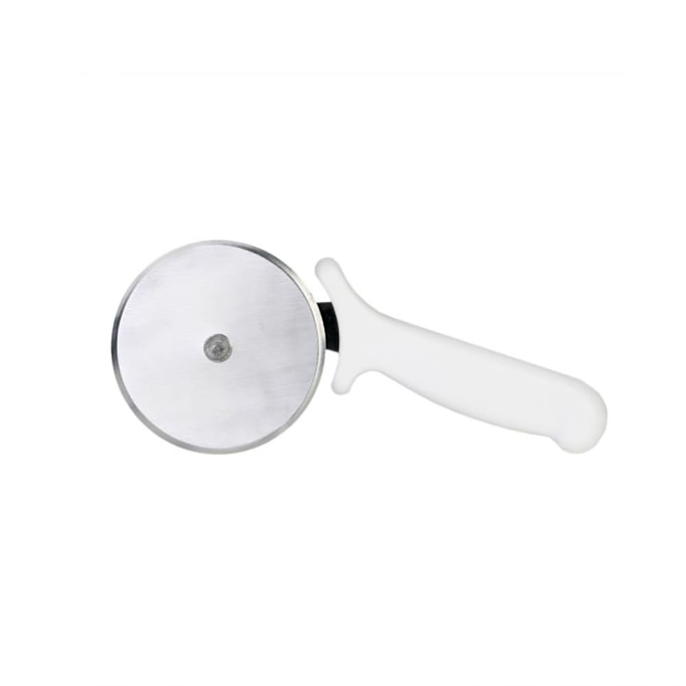 438-SLTWPC002 2 1/2" Pizza Cutter w/ White Plastic Handle, Stainless Steel