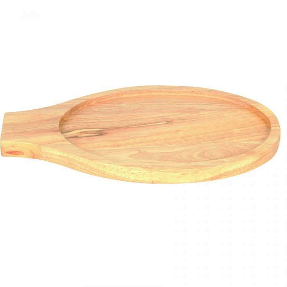 438-WDFJ001 Oval Fajita Skillet Underliner - 12 1/4" x 8", Beech Wood