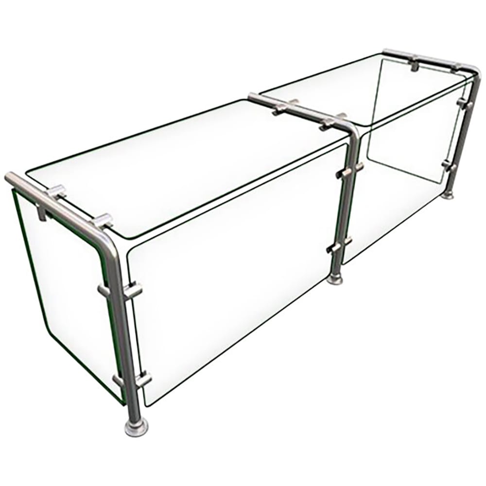042-EP1104812 Full Service Mounted Food Shield - 48" x 12" x 18", Glass/Stainless...