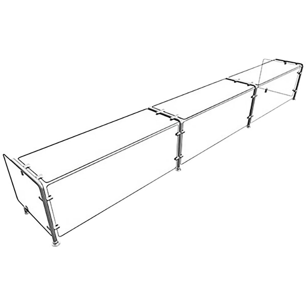 042-EP1112018 Full Service Mounted Food Shield - 120" x 18" x 18", Glass/Stainless...