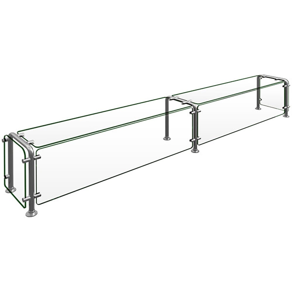 042-ED2008415 Full Service Mounted Food Shield - 84" x 15" x 18", Glass/Stainless...