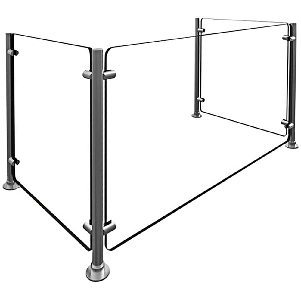 042-EP536 Full Service Mounted Food Shield - 36" x 18" x 25", Glass/Stainless Stee...