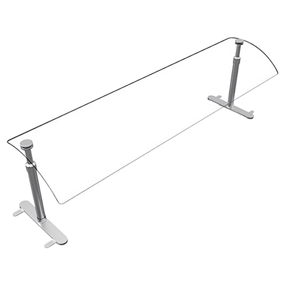 042-EP95060 60" Portable Food Shield - Free-Standing, Adjustable, Acrylic/Stainless Steel
