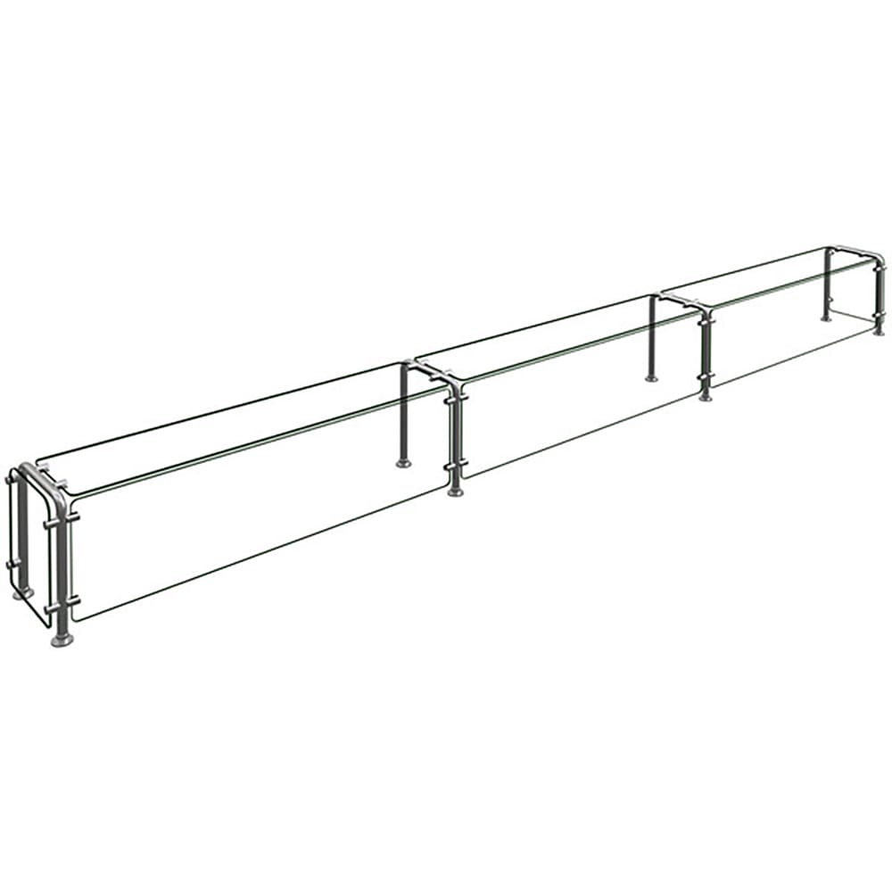 042-ED2014418 Full Service Mounted Food Shield - 144" x 18" x 18", Glass/Stainless...
