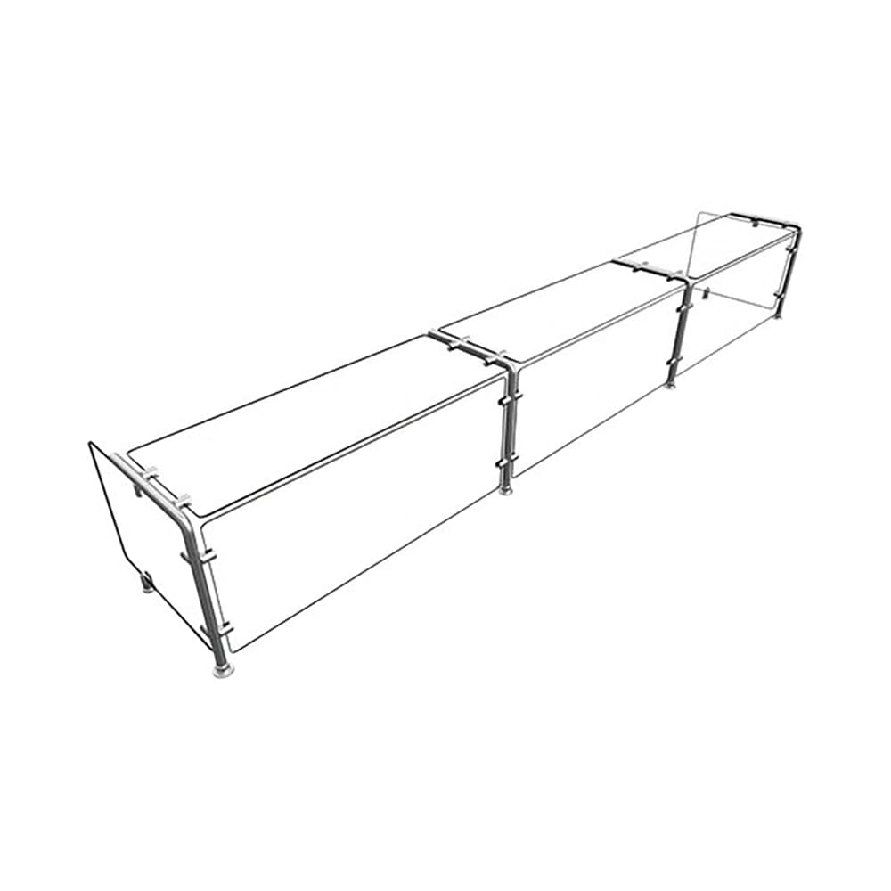 042-EP1110818 Full Service Mounted Food Shield - 108" x 18" x 18", Glass/Stainless...