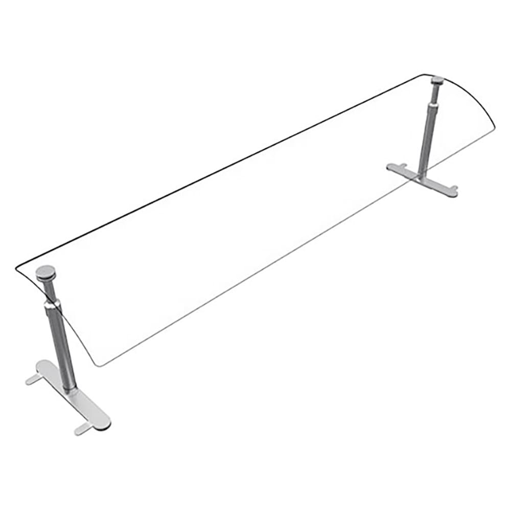 042-EP95072 72" Portable Food Shield - Free-Standing, Adjustable, Acrylic/Stainless Steel