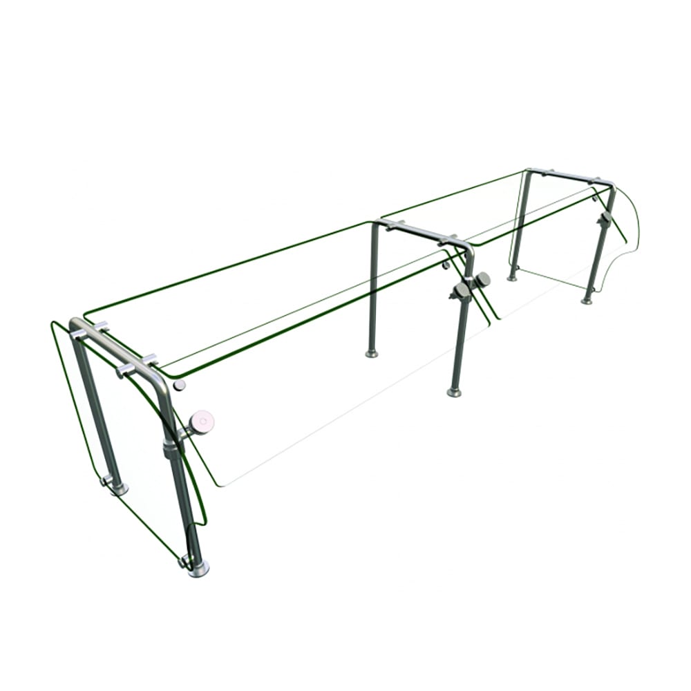 042-ES9084 Self Service Mounted Food Shield - 84" x 24" x 22 5/8", Glass/Stainless...
