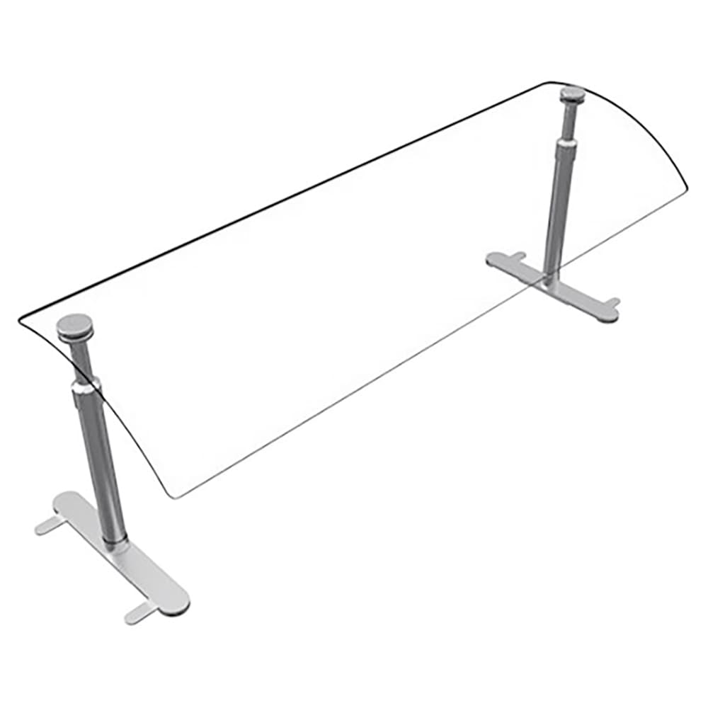 042-EP95048 48" Portable Food Shield - Free-Standing, Adjustable, Acrylic/Stainless Steel
