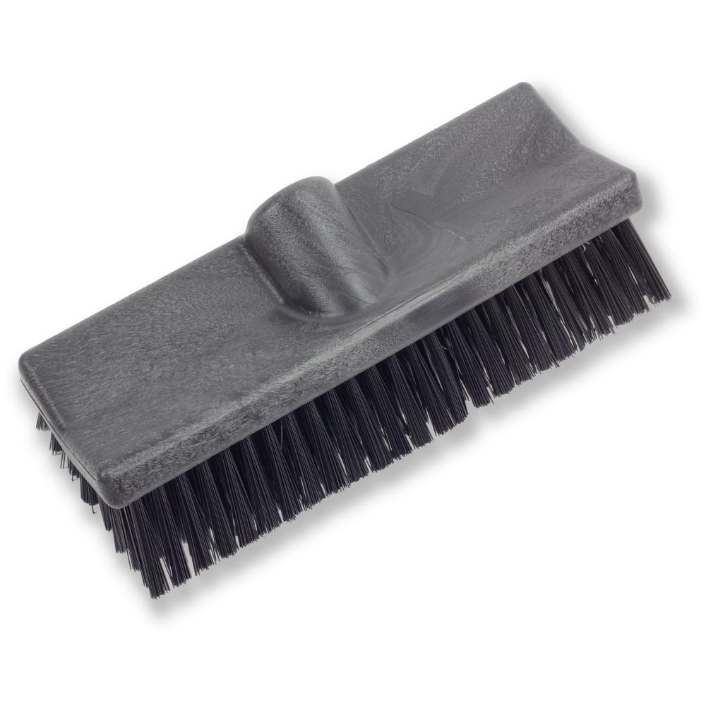 028-40423EC03 10" Dual Surface Floor Scrub Brush Head - Split Shape, Poly/Plastic, Black
