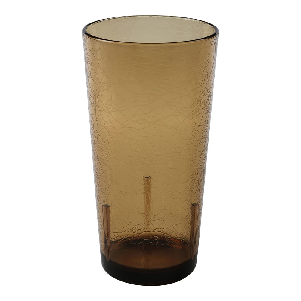 144-D16609 16 oz Light Amber Crackled Plastic Tumbler