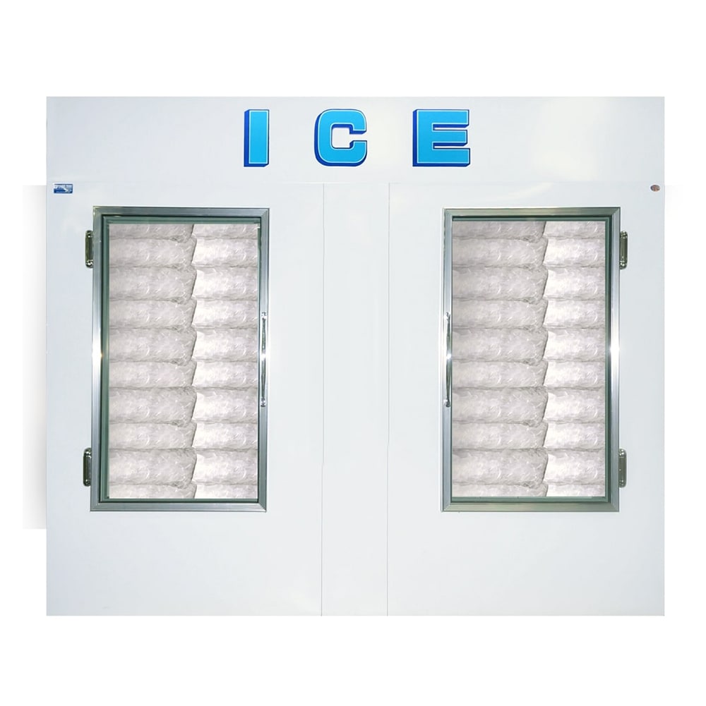 Polar Temp 1000ADG 94" Indoor Ice Merchandiser w/ (121) 20 lb Bag Capacity - Glass Doors, 115v