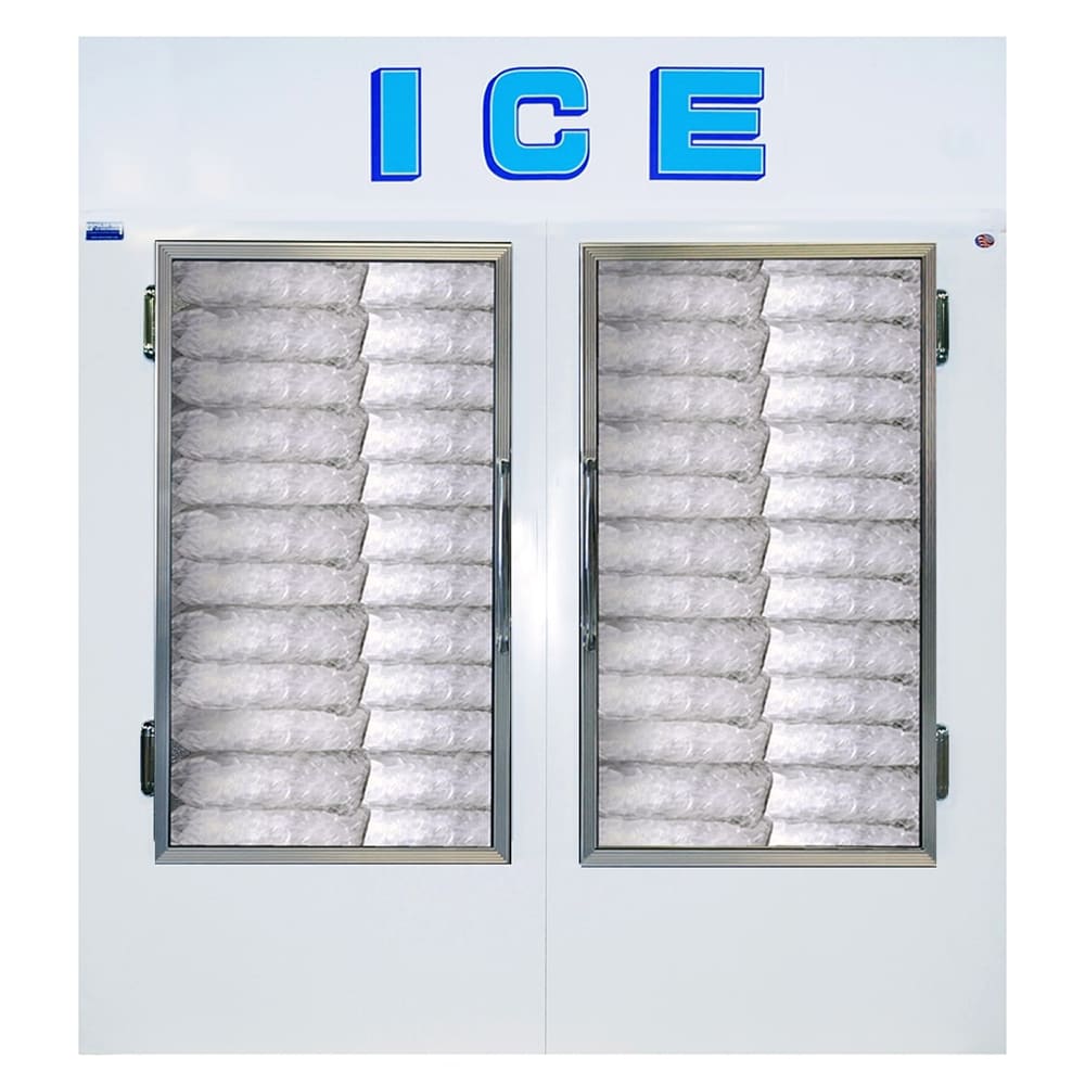 259-750ADG 70 1/4" Indoor Ice Merchandiser w/ (89) 20 lb Bag Capacity - Glass Doors, 115v