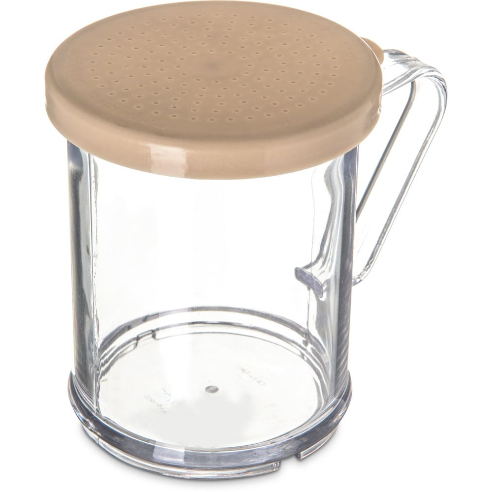 028-4270S06 8 oz Shaker/Dredge with Salt & Pepper Lid - Polyethylene, Beige