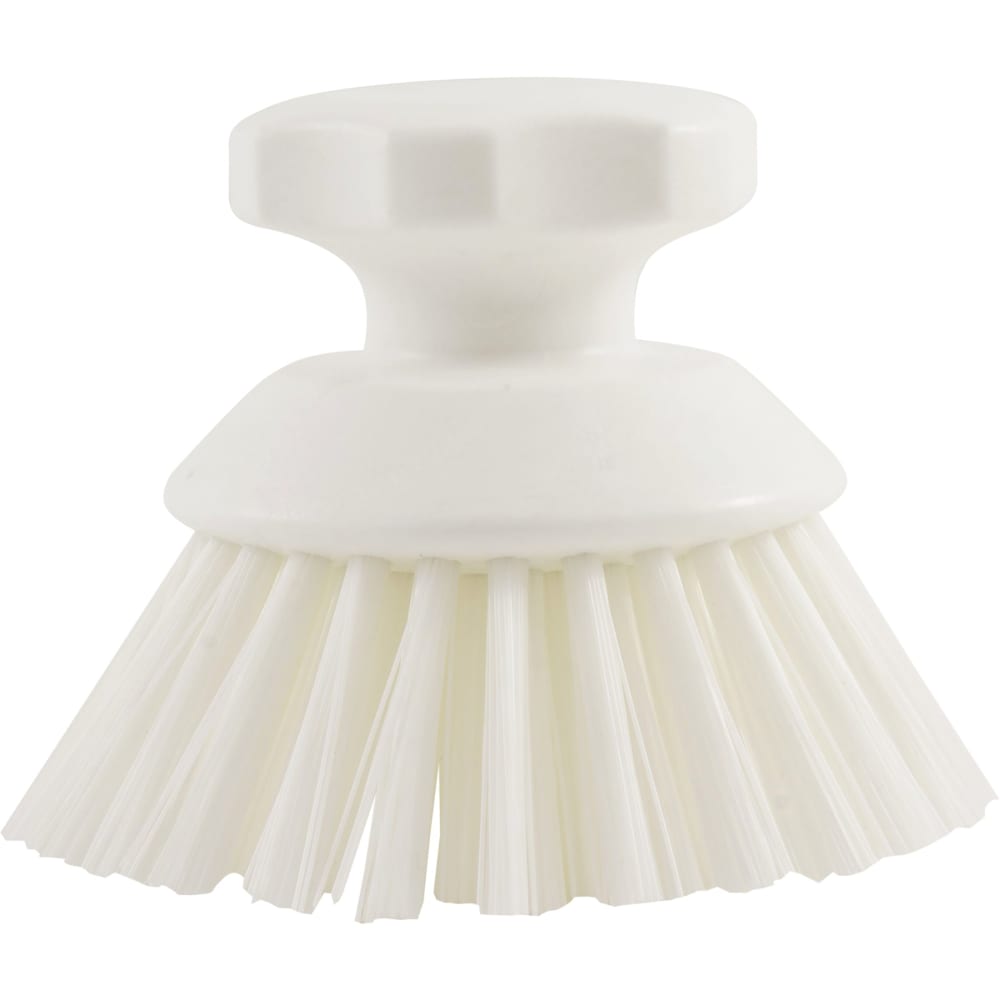 028-42395EC02 5" Round Scrub Brush - Polyester Bristles, White